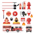 Firefighter Colored Icon Set