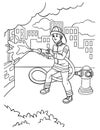 Firefighter Coloring Page for Kids