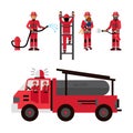 Firefighter Decorative Icons Set