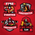 Firefighter department badge set
