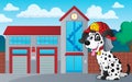 Firefighter dog theme 3 Royalty Free Stock Photo
