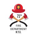 Firefighter emblem with cross axes Royalty Free Stock Photo