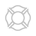 Firefighter emblem icon. Element of Fireman for mobile concept and web apps icon. Outline, thin line icon for website design and