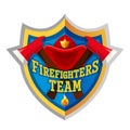 Firefighter emblem label badge and logo on white background