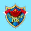Firefighter emblem label badge and logo on white background