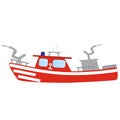Firefighter emergency red fire boat Royalty Free Stock Photo