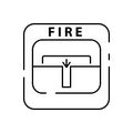 Firefighter and Fire department line icon. Included the icons as fire, fireman, burn, emergency, hydrant, alarm and more. Fire