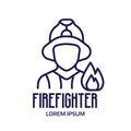 Firefighter Fire Emergency Service Line Art Icon