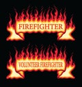 Firefighter Fire Flame Banner Straight Scroll