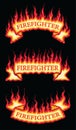 Firefighter Fire Flame Scroll Banners