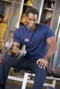 Firefighter in the fire station locker room Royalty Free Stock Photo