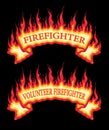 Firefighter Fireman Fire Flames Banner