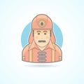 Firefighter, fireman icon. Avatar and person illustration.