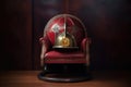 firefighter helmet on a vintage fire engines seat Royalty Free Stock Photo