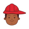 Firefighter hero face cartoon