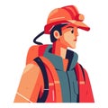 firefighter hero with helmet equipment character