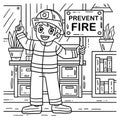 Firefighter Holding a Reminder Coloring Page