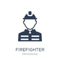 Firefighter icon. Trendy flat vector Firefighter icon on white b