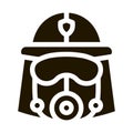 Firefighter Mask Helmet Icon Illustration