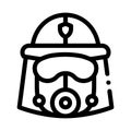 Firefighter Mask Helmet Icon Outline Illustration