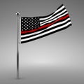 Firefighter memorial flag Royalty Free Stock Photo