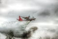 Firefighter plane dropping water