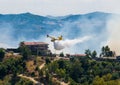 A firefighter plane during a mission