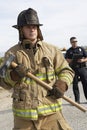 Firefighter With Police Officer