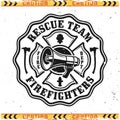 Firefighter rescue team vector emblem or logo