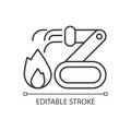 Firefighter robots linear icon