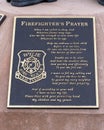 Firefighter`s Prayer on`Heroes of Wylie` by Arizona artist Sid Henderson at the Public Safety Building in Wylie, Texas.