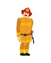 Firefighter sad. Fireman sorrowful emotions. man dull Royalty Free Stock Photo