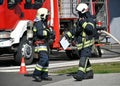 Firefighter at the scene of a fire