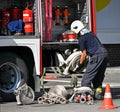 Firefighter at the scene of a fire