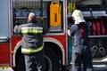 Firefighter at the scene of a fire