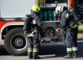 Firefighter at the scene of a fire