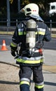 Firefighter at the scene of a fire