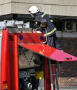 Firefighter at the scene of a fire