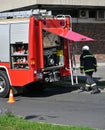 Firefighter at the scene of a fire