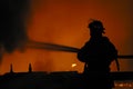 Firefighter in silhouette