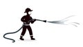 Firefighter Silhouette Emergency Service Hero Vector, vector design Generative AI Royalty Free Stock Photo