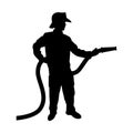 Firefighter silhouette vector Royalty Free Stock Photo