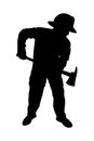 Firefighter silhouette vector Royalty Free Stock Photo