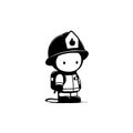 Firefighter. Firefighter simple black and white line art vector logo Royalty Free Stock Photo