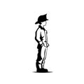 Firefighter. Firefighter simple black and white line art vector logo Royalty Free Stock Photo