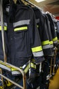 Firefighter suit and equipment ready for operation