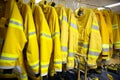 Firefighter suit and equipment ready for operation