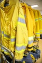 Firefighter suit and equipment ready for operation