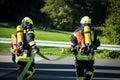 Firemen Teamwork in Germany Royalty Free Stock Photo