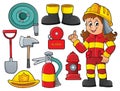 Firefighter theme set 1 Royalty Free Stock Photo